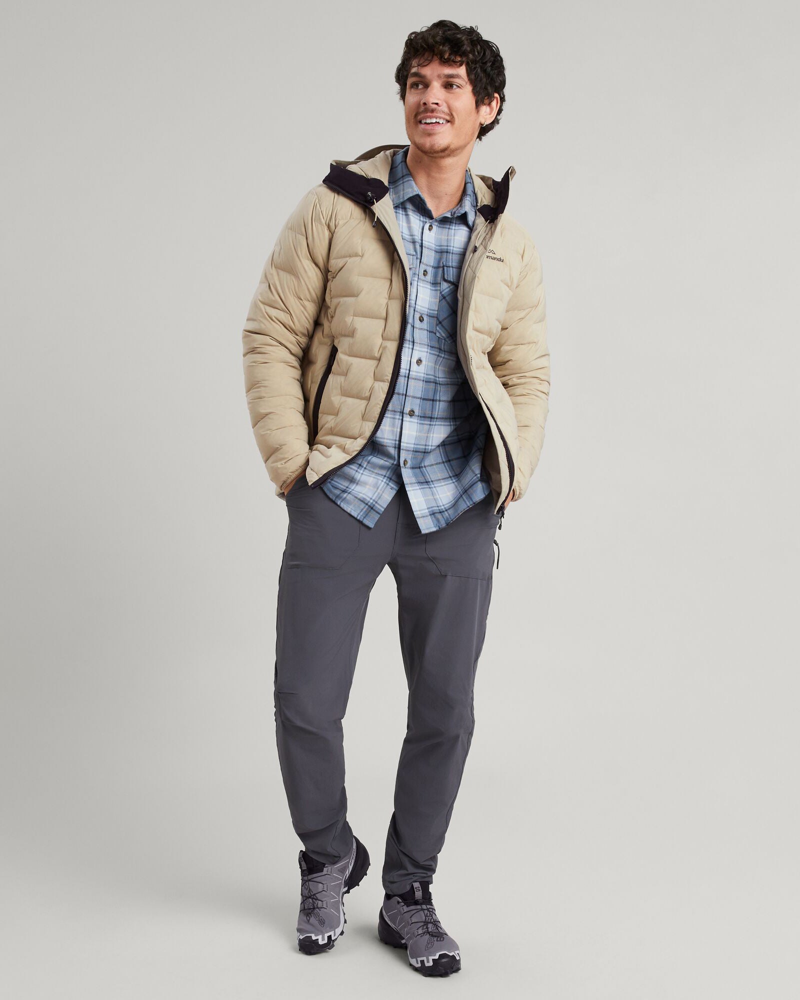 Federate Men Mens Stretch Hooded Down Jacket Men's ThermoFlex