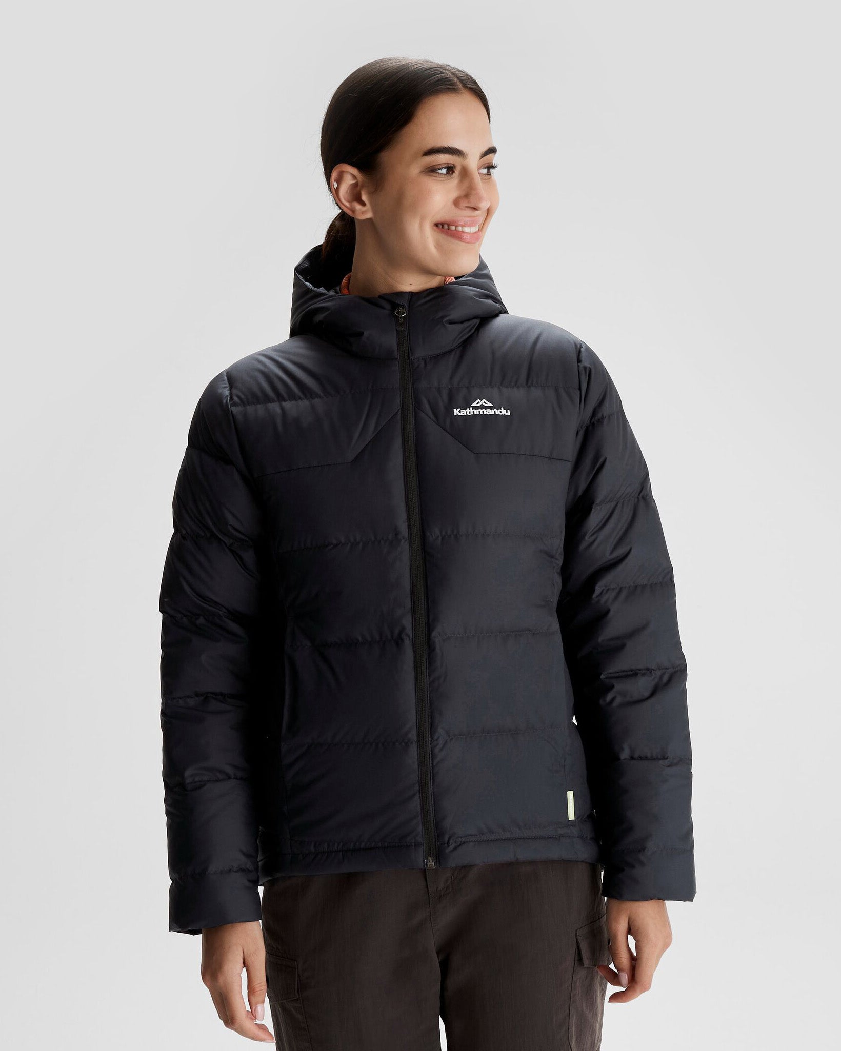 Women's Epiq Hooded Down Jacket Black/Black – Kathmandu NZ - Main Image
