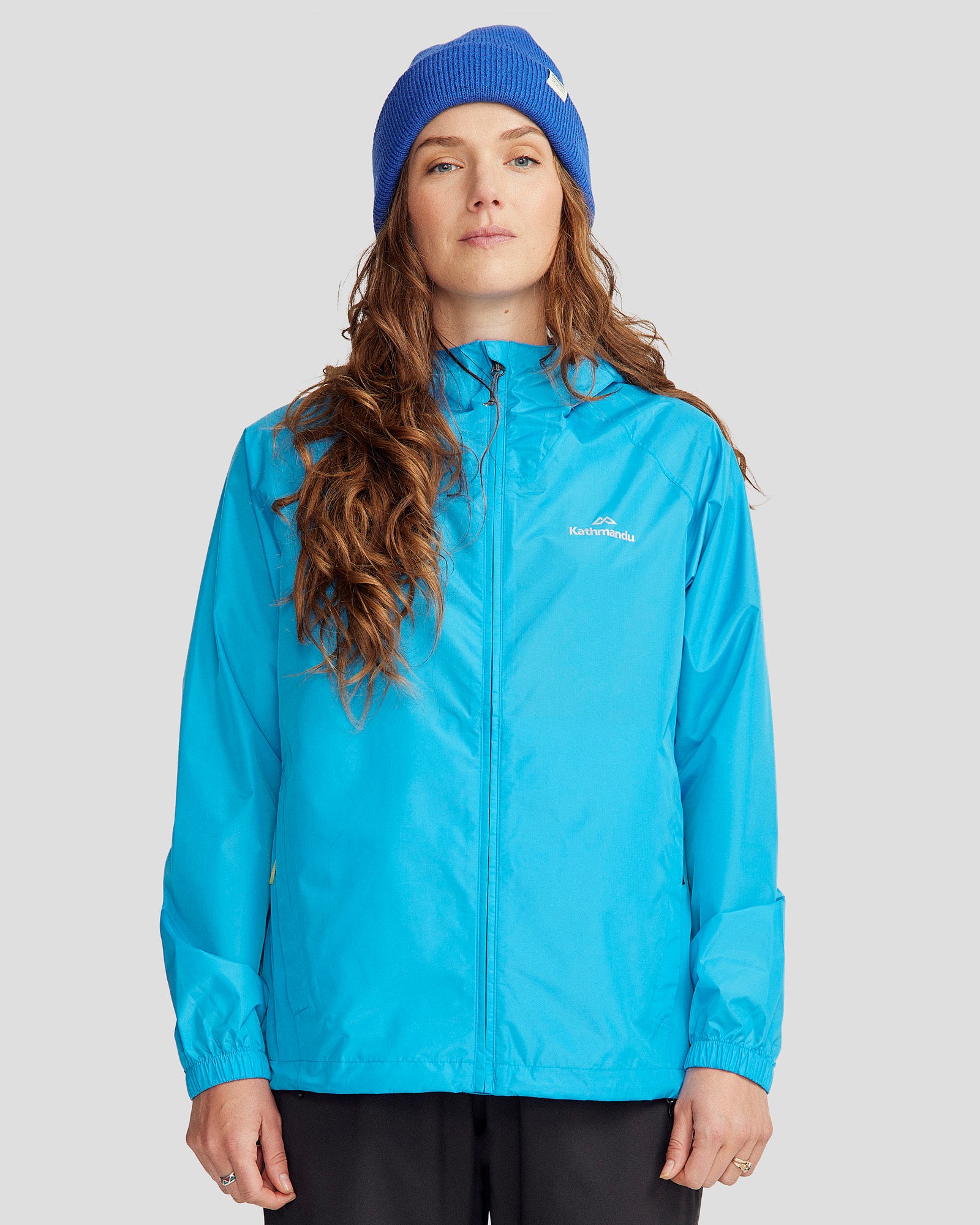 Women's Pocket-it 2-layer Rain Jacket - Sea Blue – Kathmandu NZ