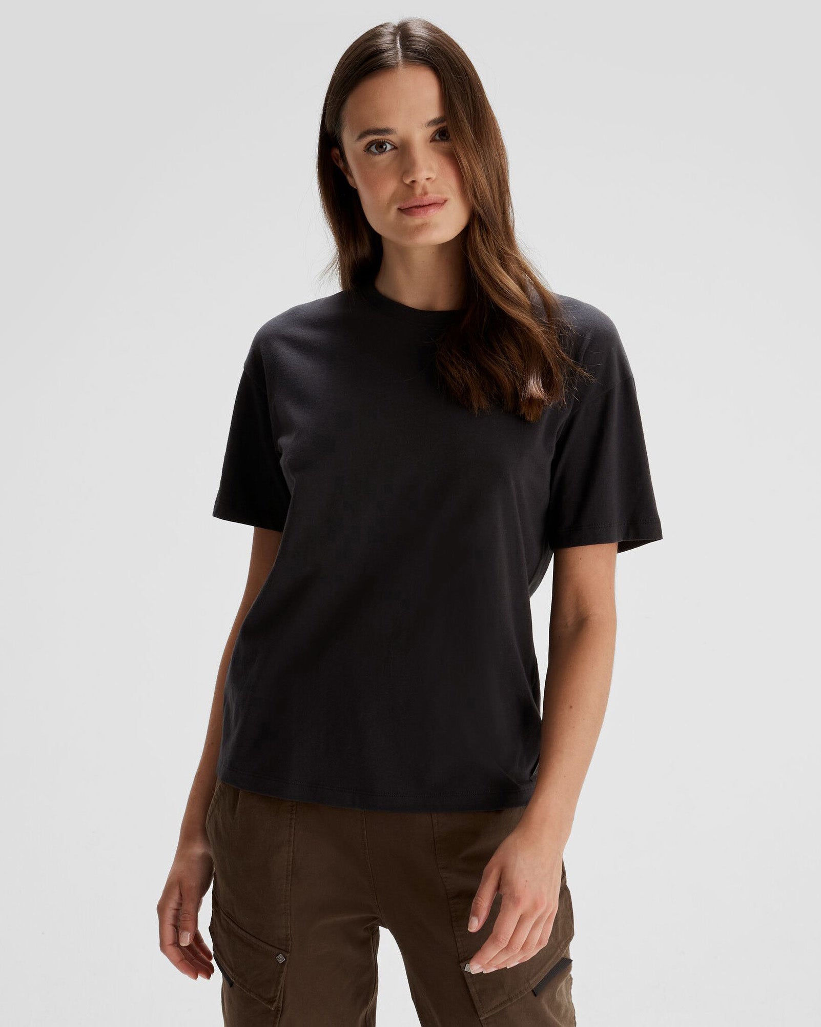 Women's Solid Organic Cotton T-Shirt Black Stingray – Kathmandu NZ