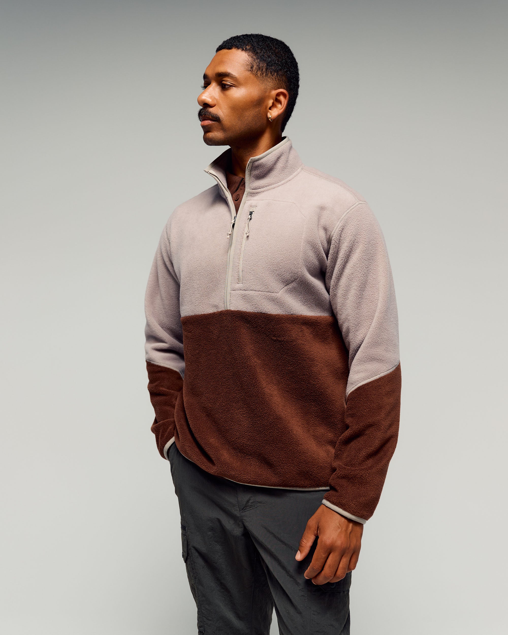 Men's Trailhead Fleece 1/4 Zip Pullover - Hike/Cocoa – Kathmandu NZ