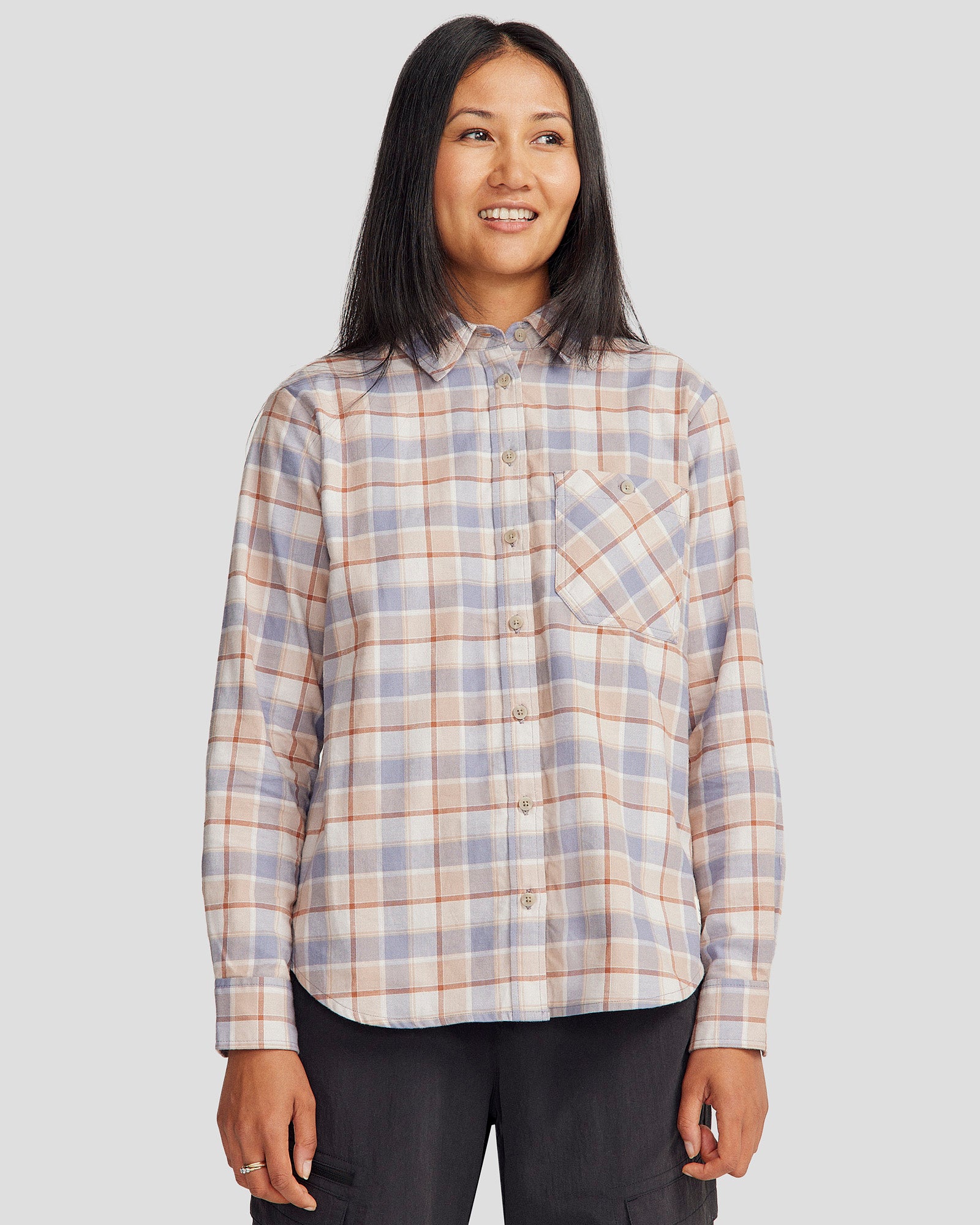 Women's Fyfe Flannel Shirt Haze Plaid – Kathmandu NZ