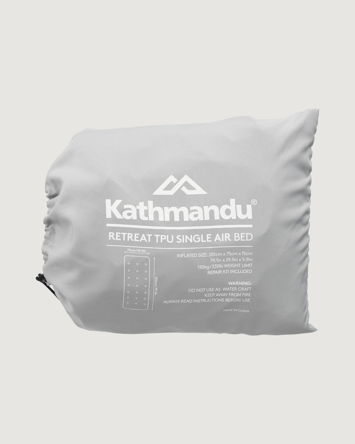 Retreat TPU Single Air Bed - Light Grey