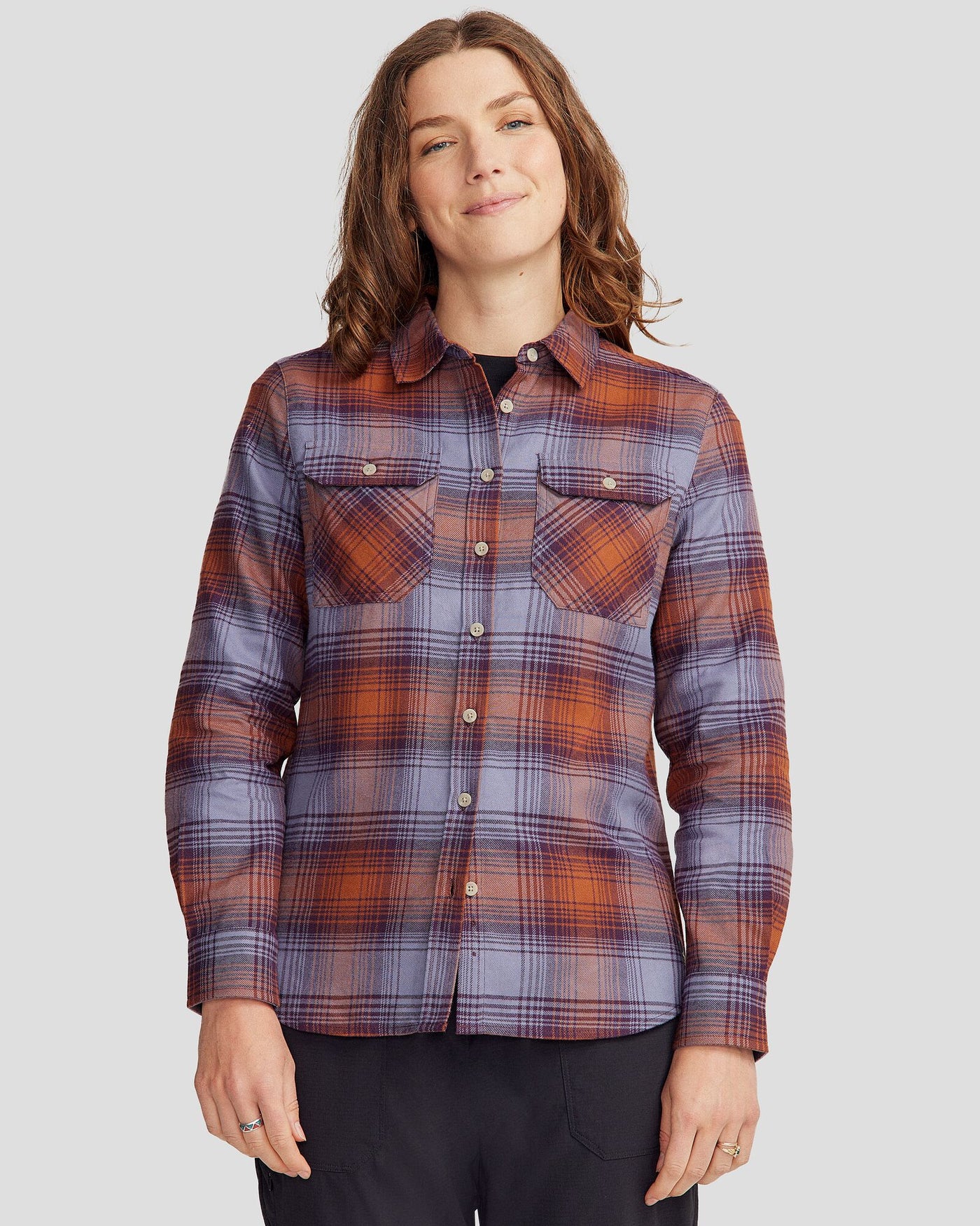 Women's Carrillon HF Long Sleeve Shirt  - Shadow Plaid Haze