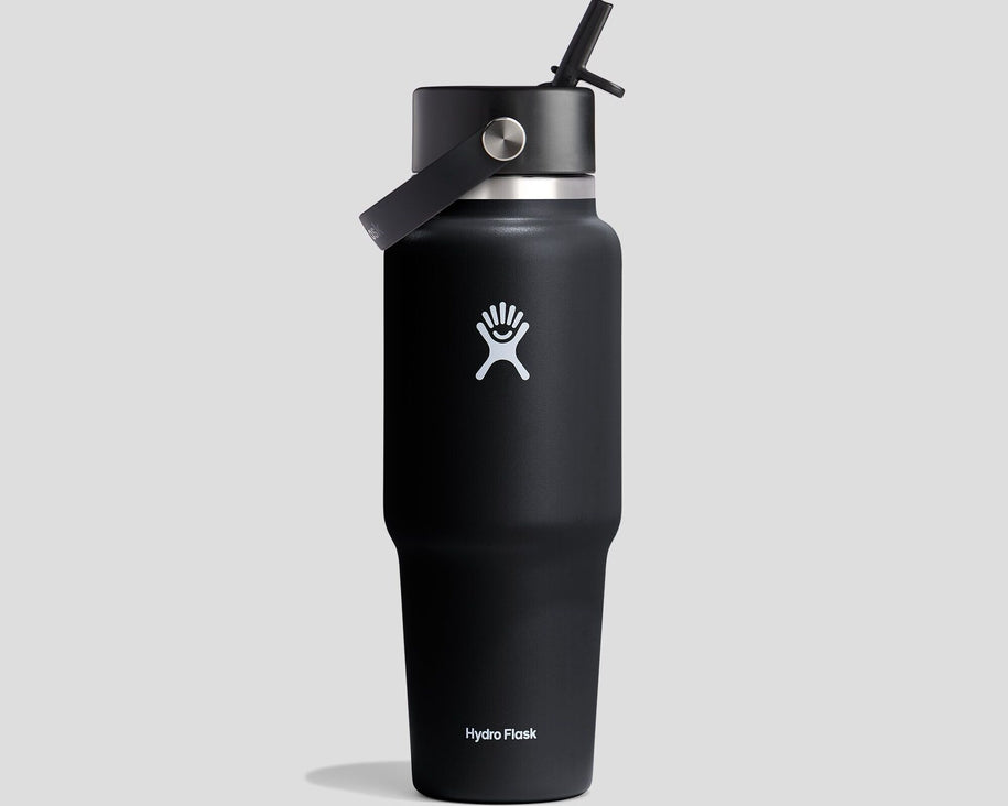 Hydro Flask Travel Bottle Flex Straw Cap 946ml Black – Kathmandu NZ