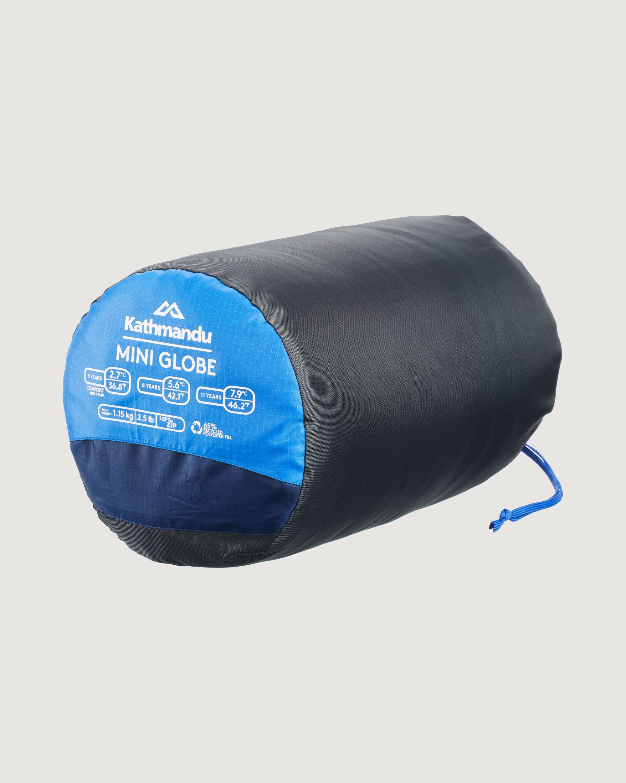 Kids' Mini Globe Sleeping Bag - Azure/Dark Blue – Kathmandu NZ
