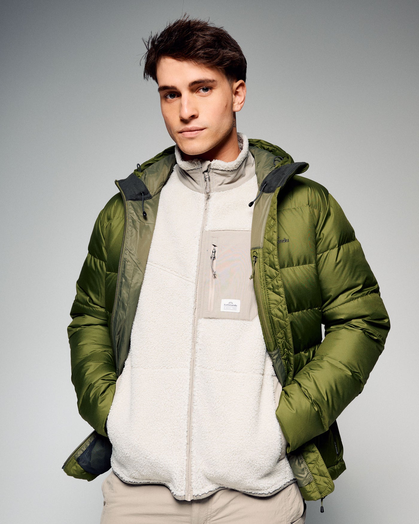 Men's Epiq Hooded Down Jacket - Dark Fern