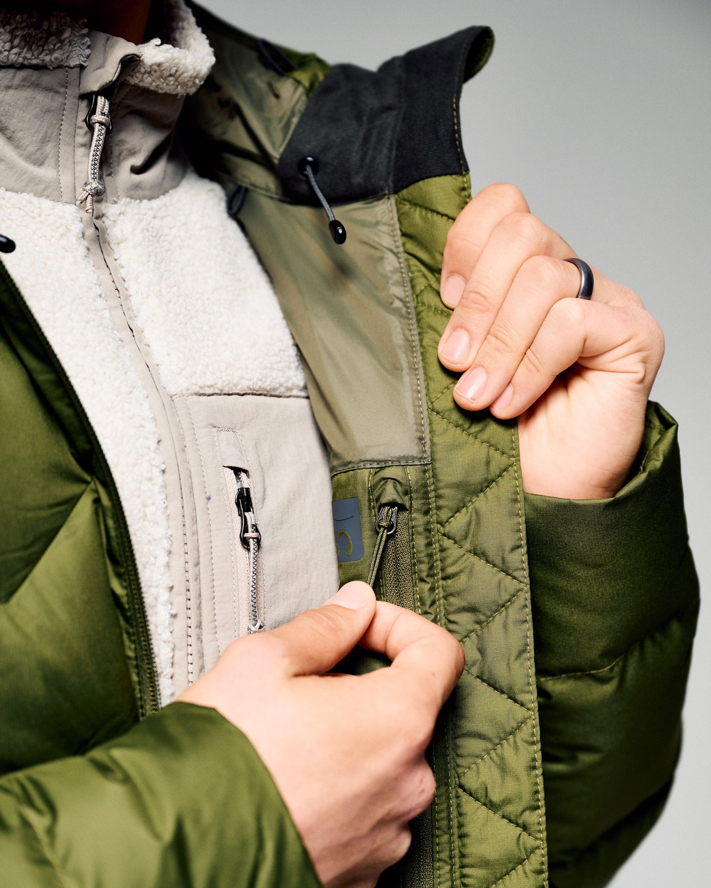 Men's Epiq Hooded Down Jacket - Dark Fern