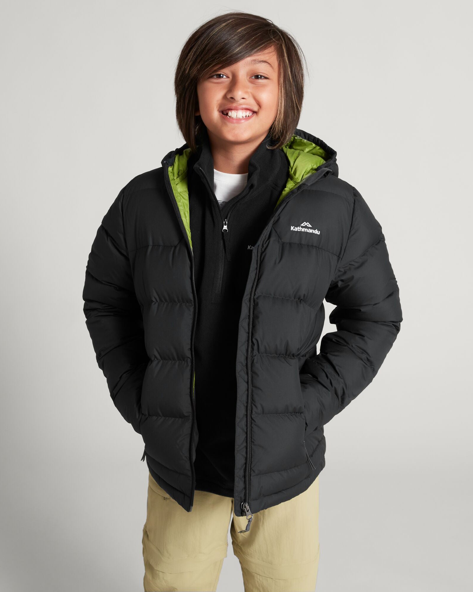 Boys' Epiq Down Jacket - Black - Kathmandu NZ