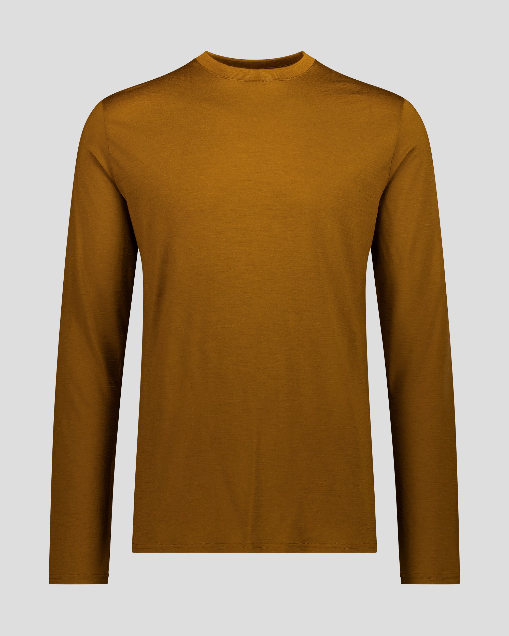 Men's 100% Merino Long Sleeve Crew Top - Bark – Kathmandu NZ