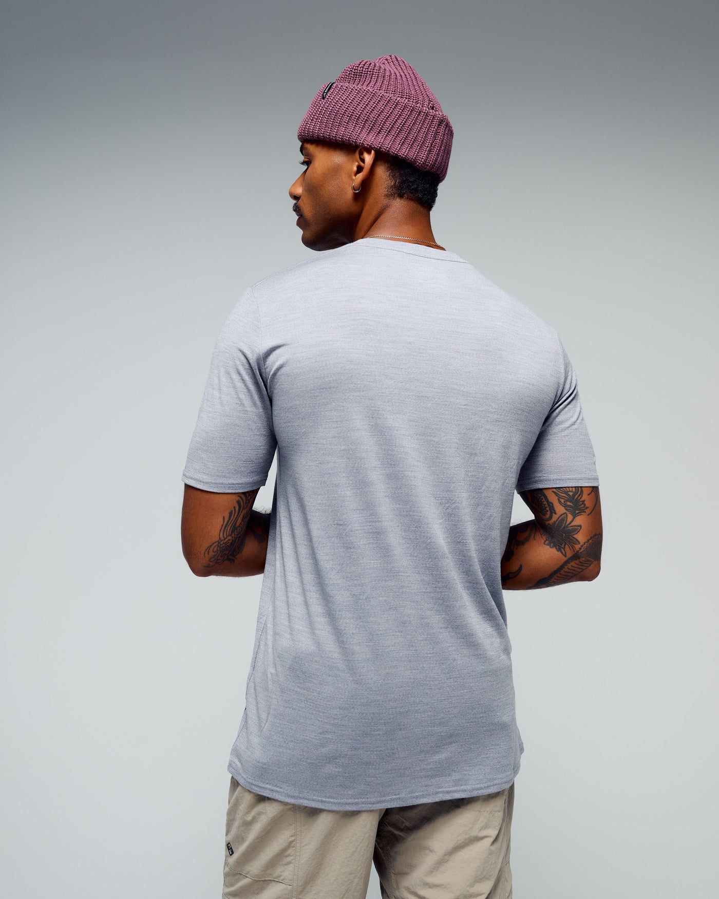Men's 100% Merino T-shirt - Mid Grey Marle