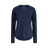 Women's 100% Merino Long Sleeve V-Top - Midnight Navy Marle