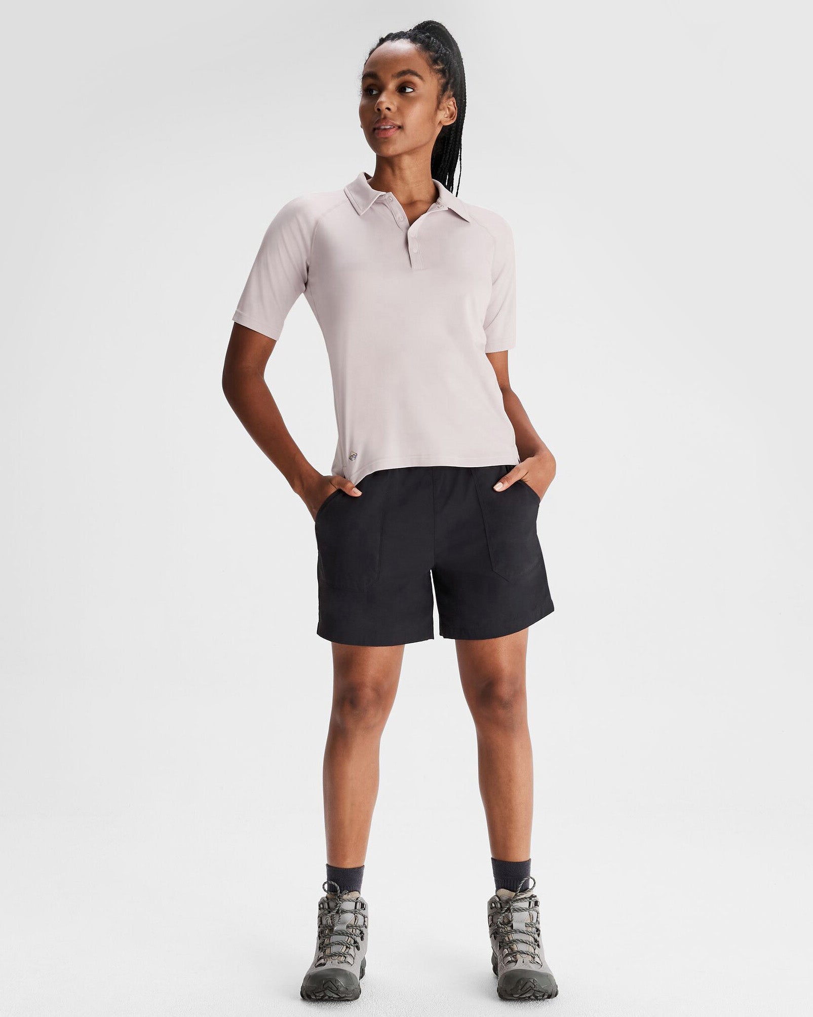 Women's SOLSTICE Short-Sleeve Crop Polo Shirt-Heavyweight 225g BW