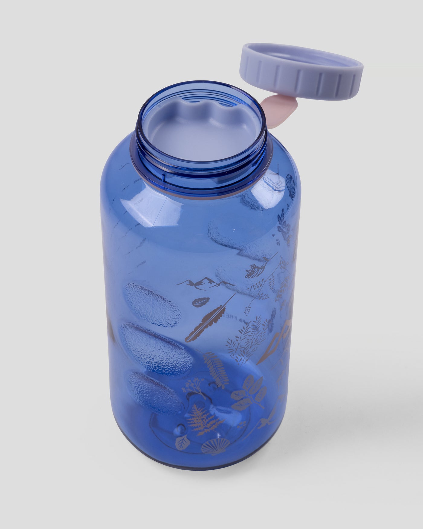 Wide Mouth Tritan 1L Drink Bottle - Dark Peri Nature Icons