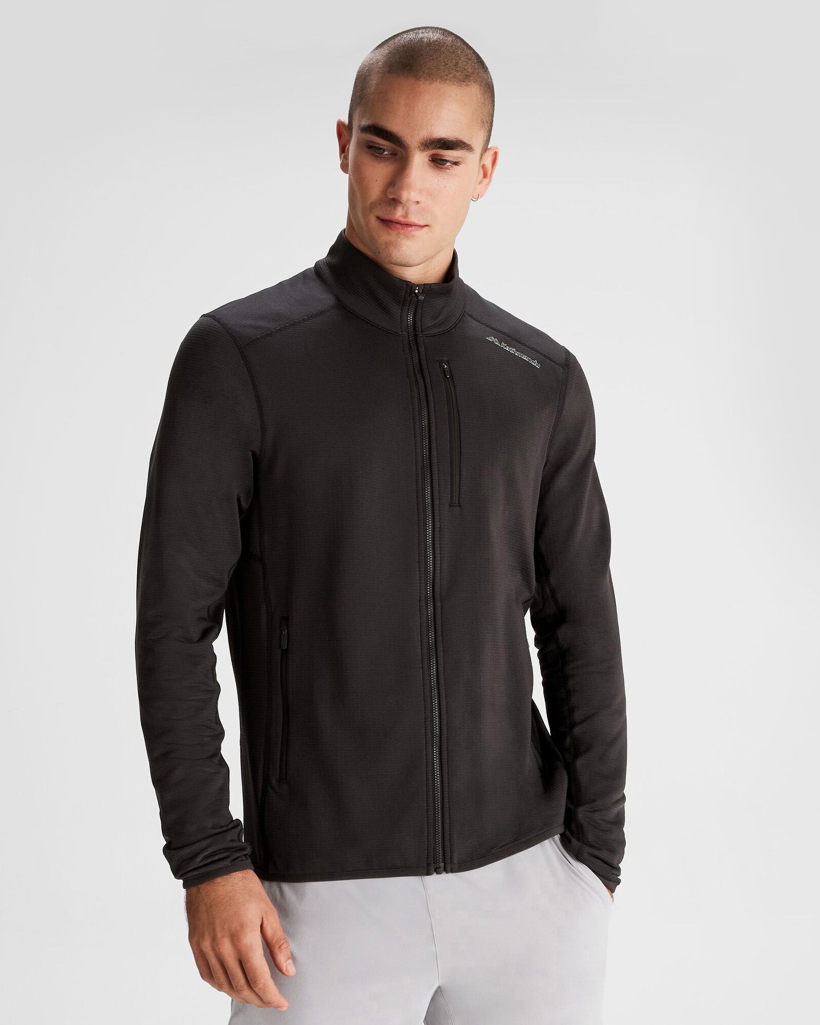 Men's Seeker Fleece Jacket - Black Stingray – Kathmandu NZ