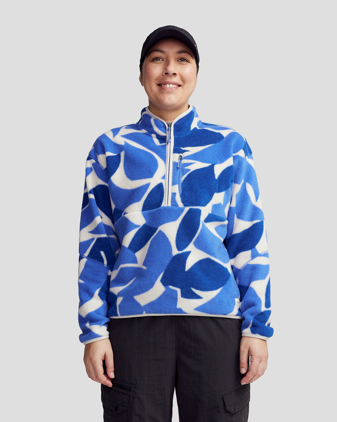 Women's Trailhead Fleece 1/4 Zip Pullover - Dark Peri Forest Floor Print