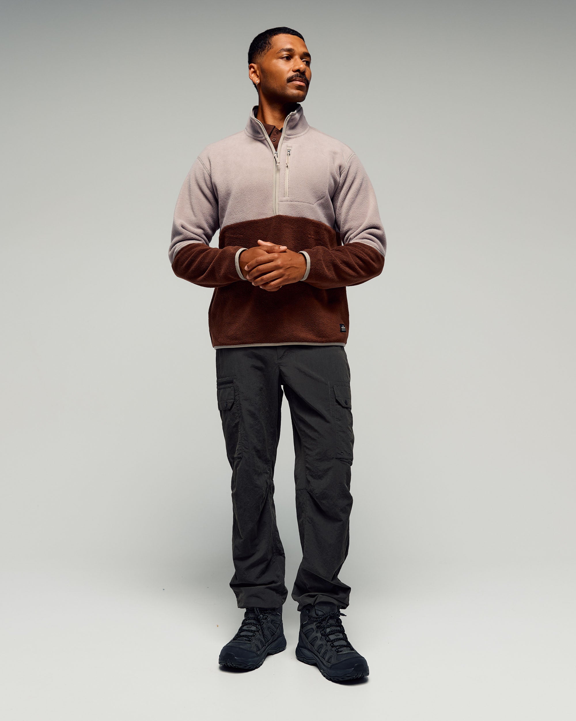 Men's Trailhead Fleece 1/4 Zip Pullover - Hike/Cocoa – Kathmandu NZ