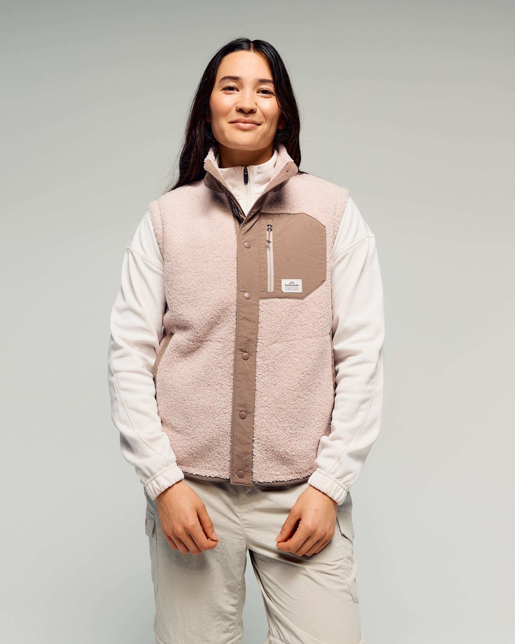 Women's Co-Z High Pile Vest - Light Taupe – Kathmandu NZ