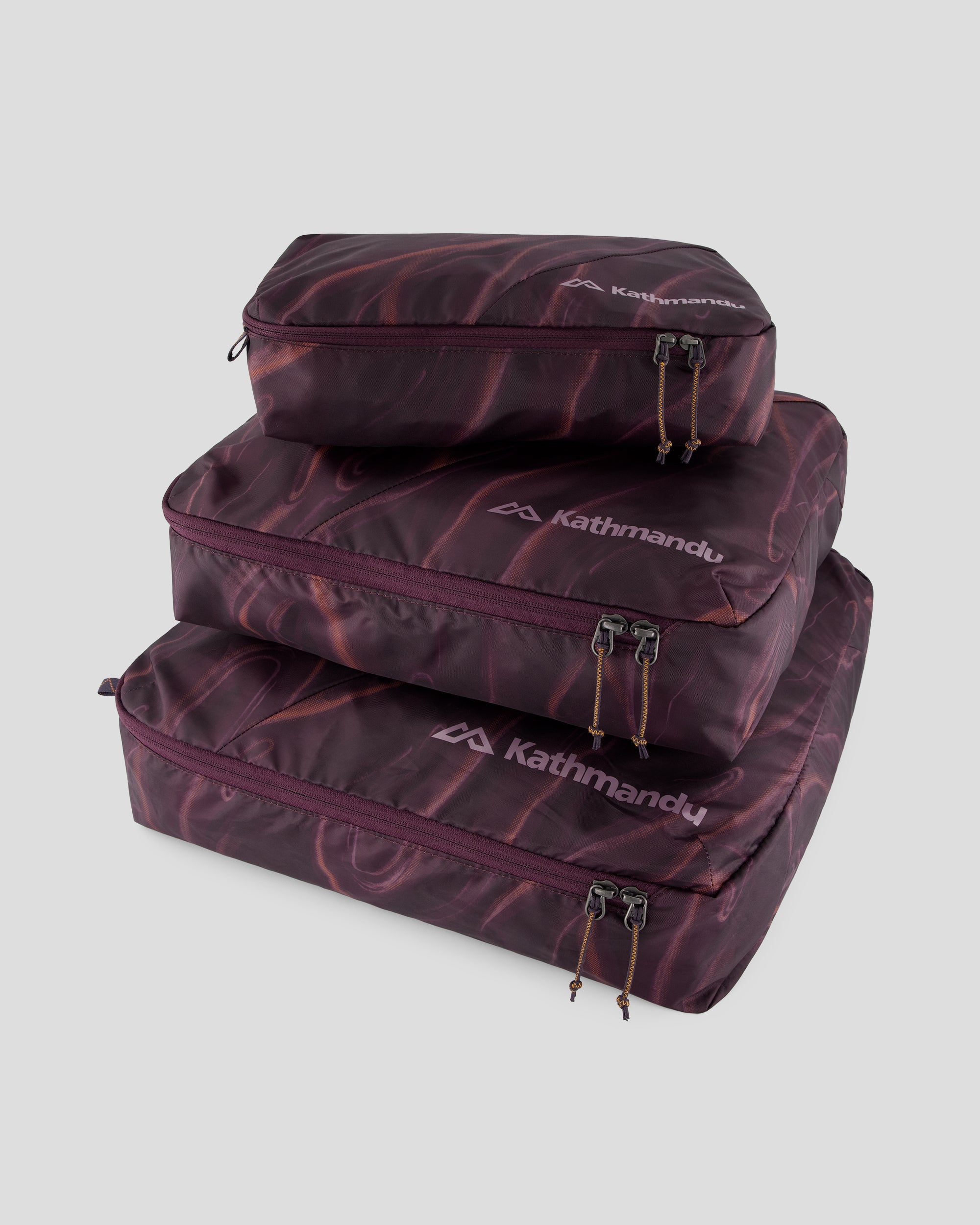 Pakig Packing Cube Set Three pack - Mulberry Braided River – Kathmandu NZ