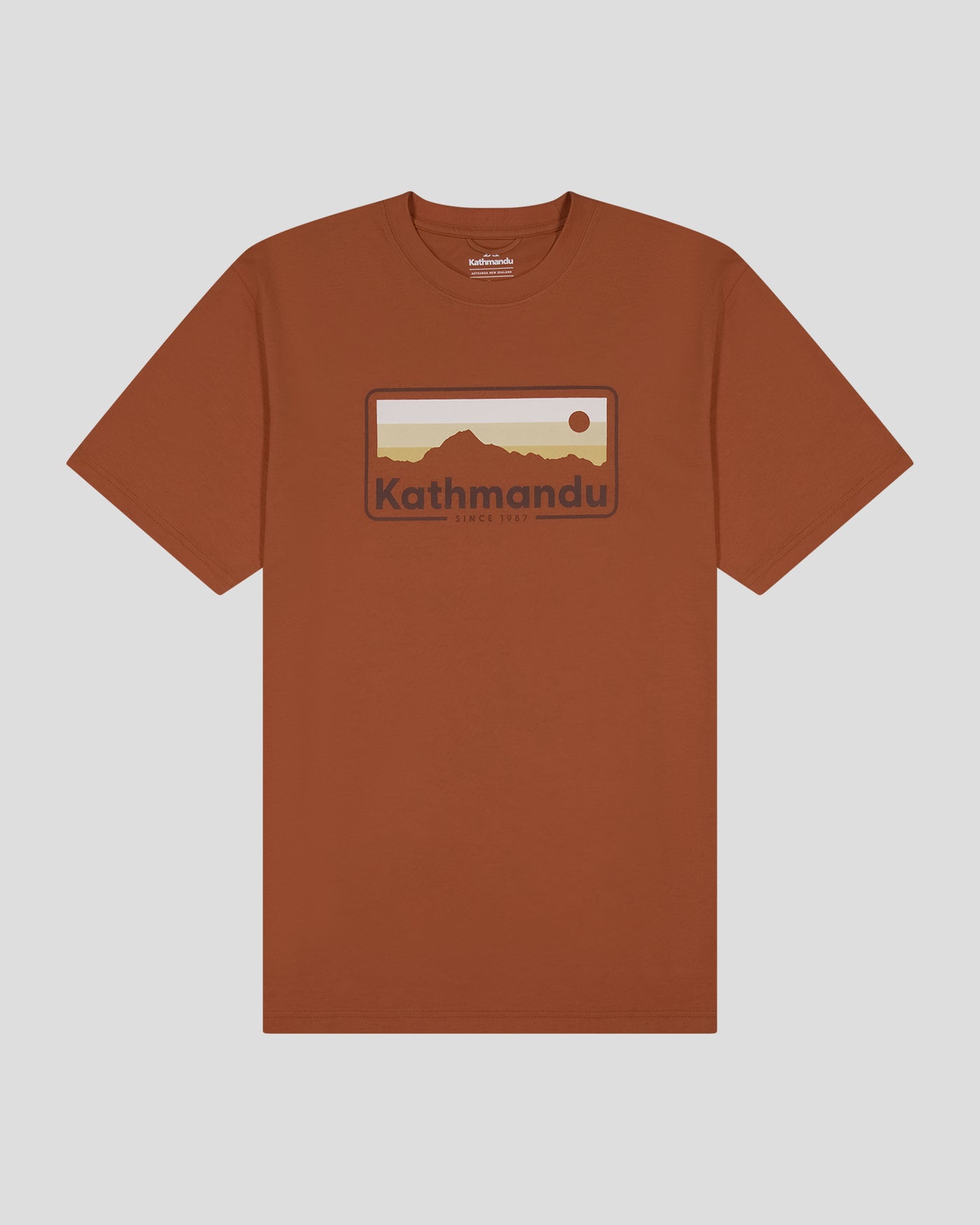 Men's Kathmandu Logo 70's Organic Cotton T-shirt - Copper