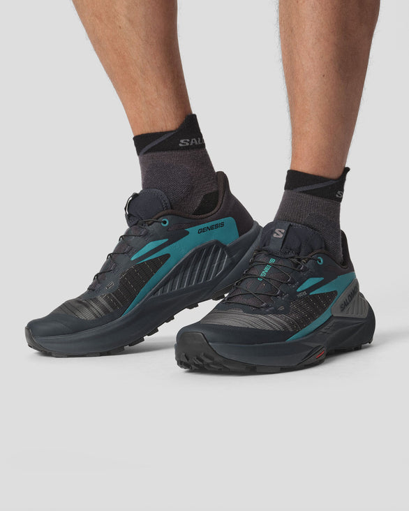 Men's Salomon Genesis Trail Running Shoes Carbon/Tahitian Tide