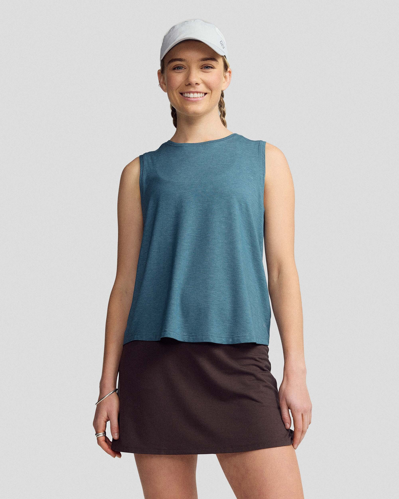 Women’s Anytime Boxy Tank - Deep Lagoon Marle