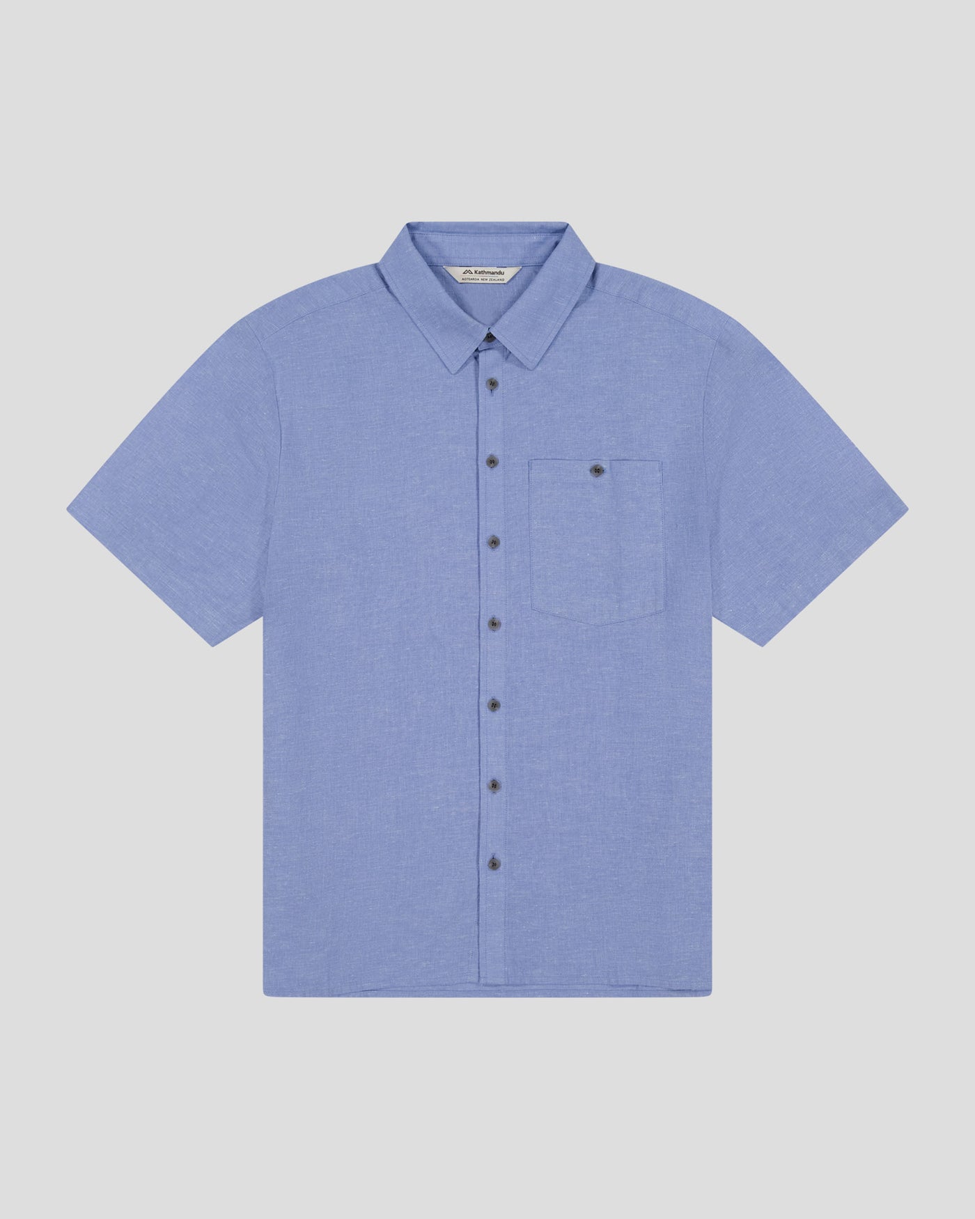 Men’s Weekend Natural Short Sleeve Shirt -  Washed Peri Chambray