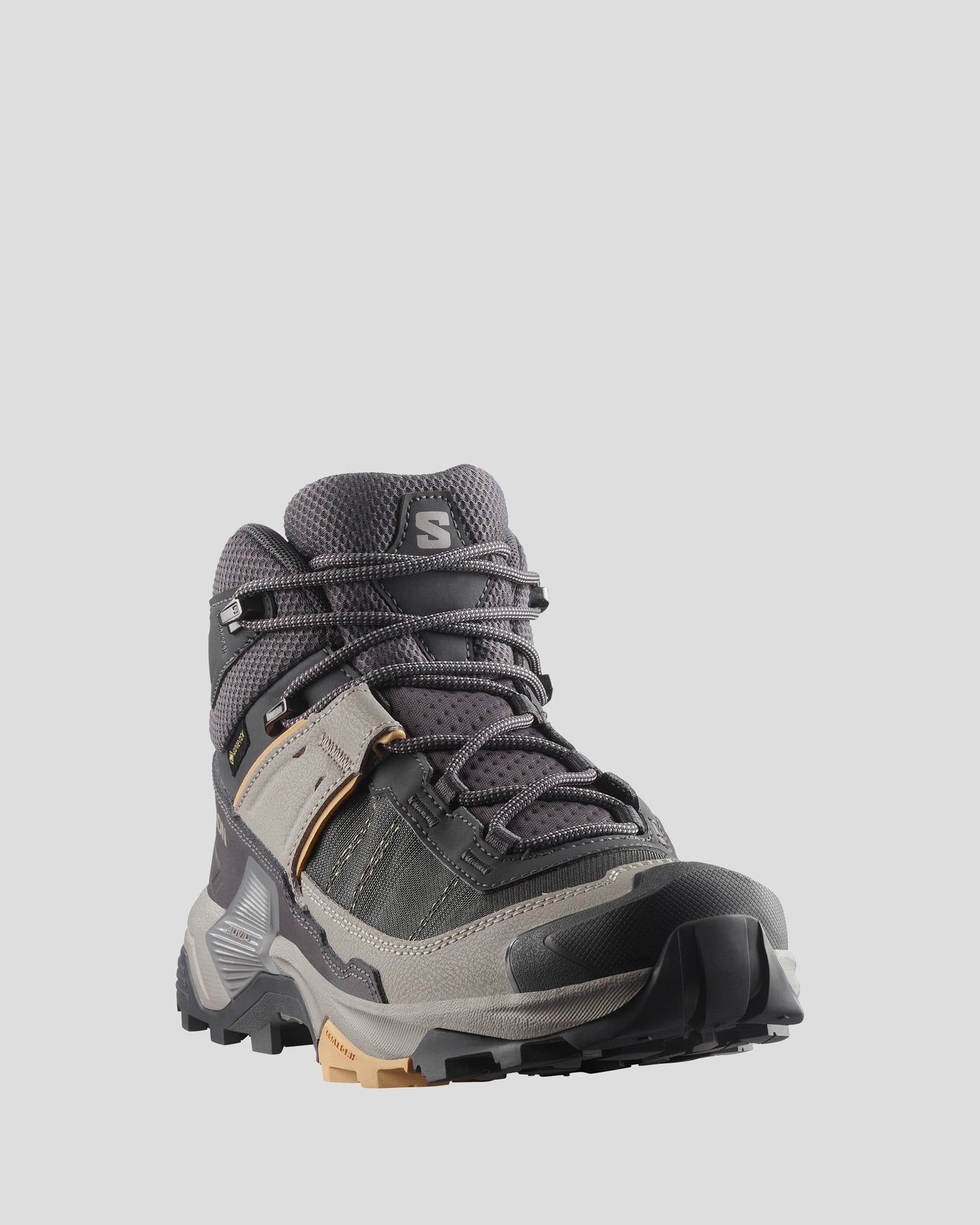 Womens Salomon X Ultra 5 Mid GTX Shoes - Nine Iron/Gull/Soft Clay