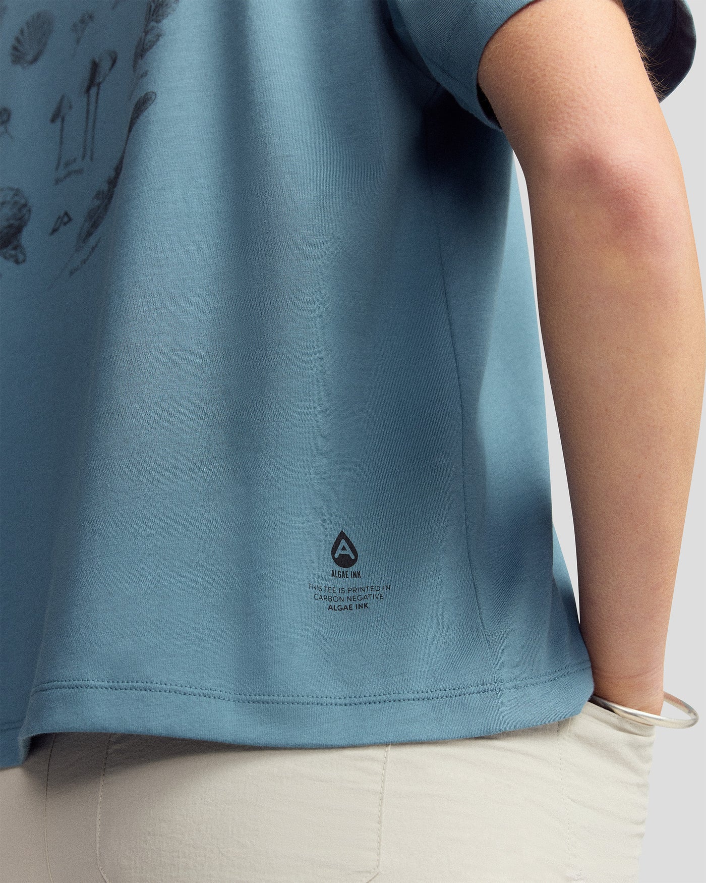 Women’s Trail Treasure Organic Cotton T - shirt - Washed Blue