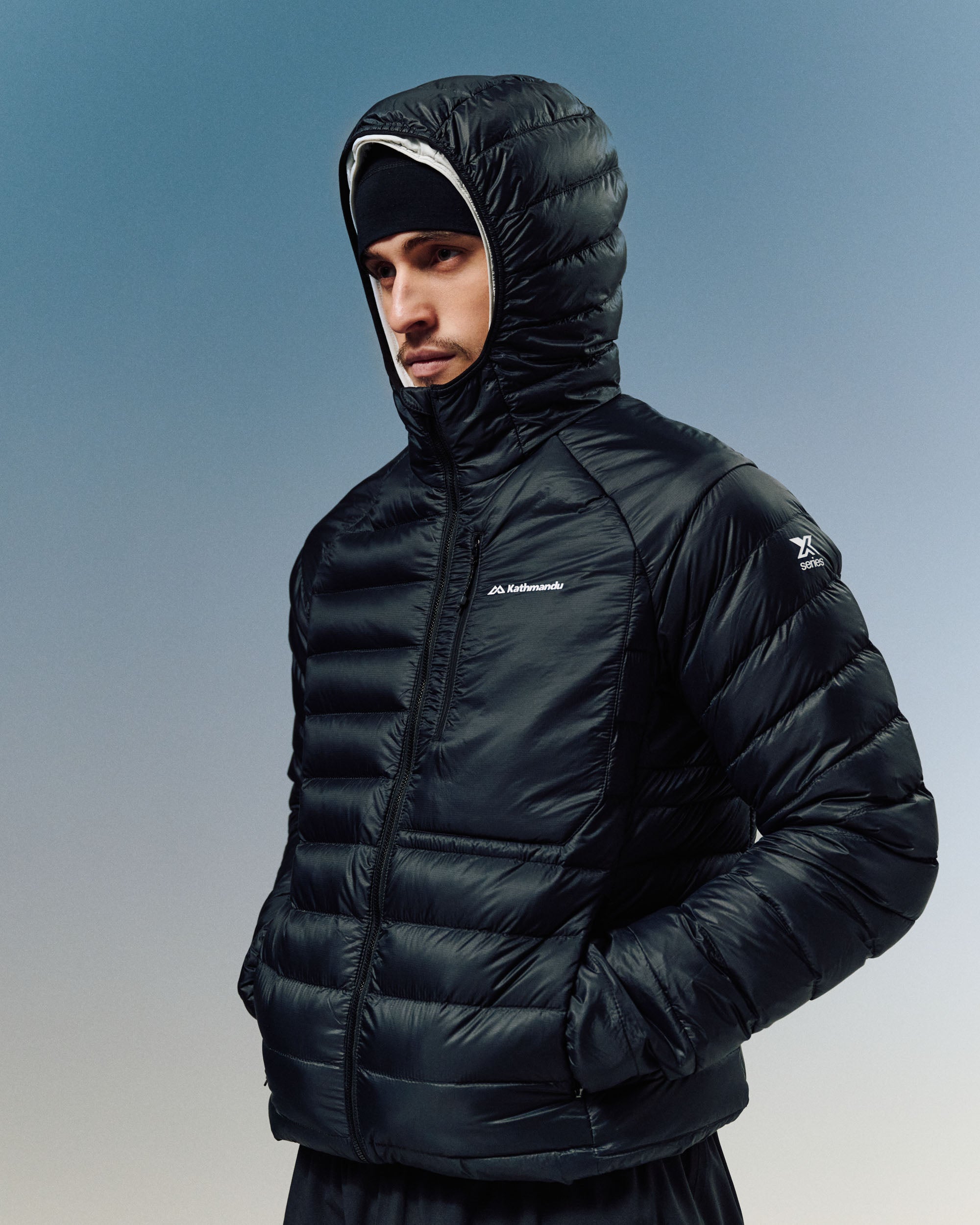 Men's XT Series Cordura LT Down Hooded Jacket - Black Stingray