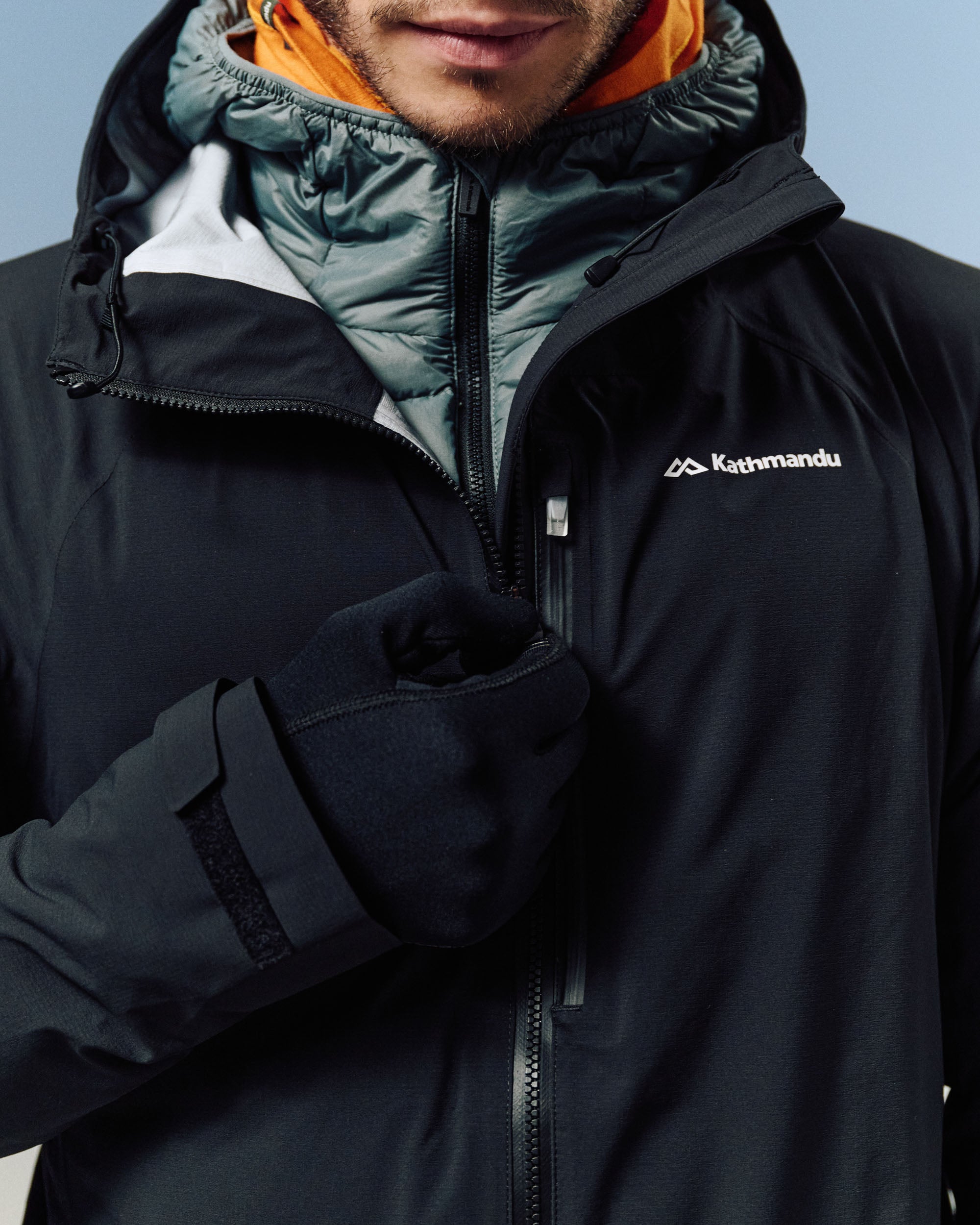 Men's XT Series Cordura 3L Rain Jacket - Black Stingray – Kathmandu NZ