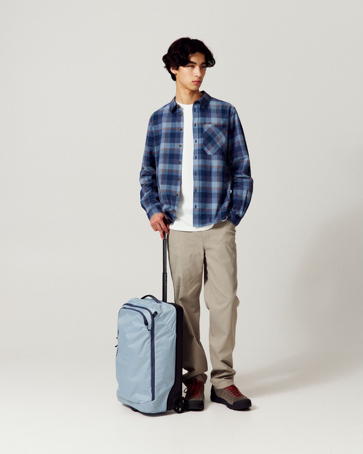Men's Retreat Lightweight L/S Shirt - Mirage Plaid Steel Blue