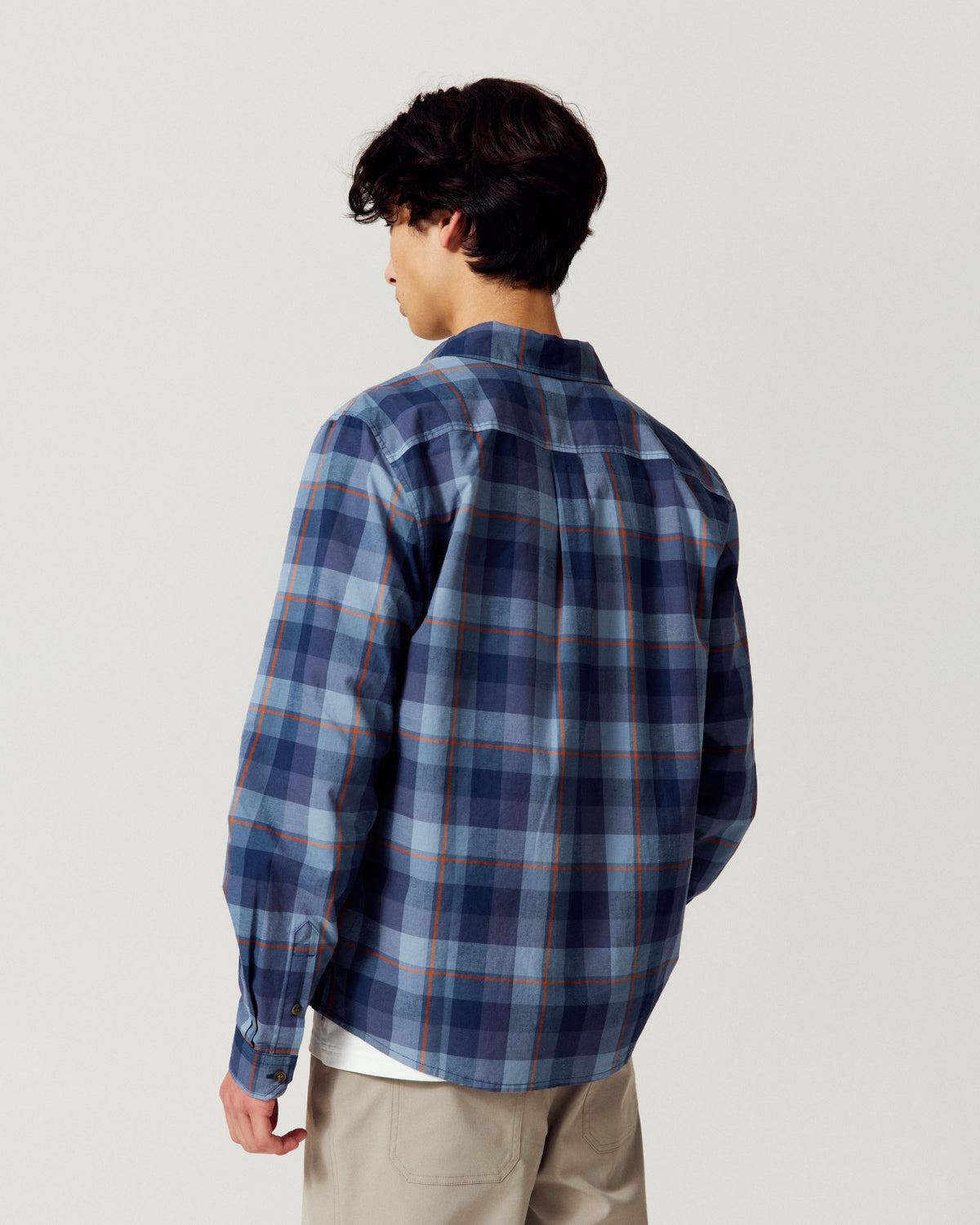 Men's Retreat Lightweight L/S Shirt - Mirage Plaid Steel Blue