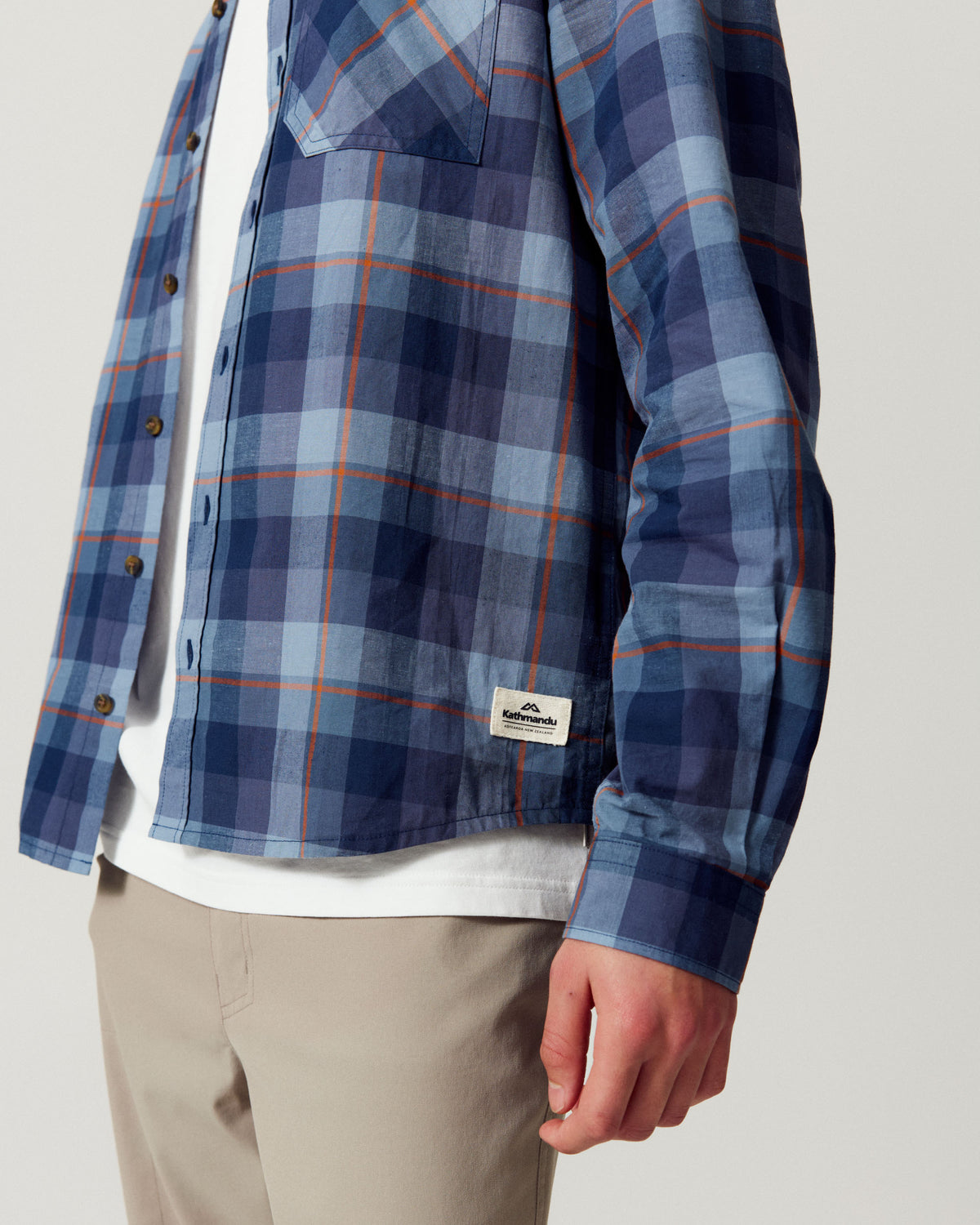 Men's Retreat Lightweight L/S Shirt - Mirage Plaid Steel Blue