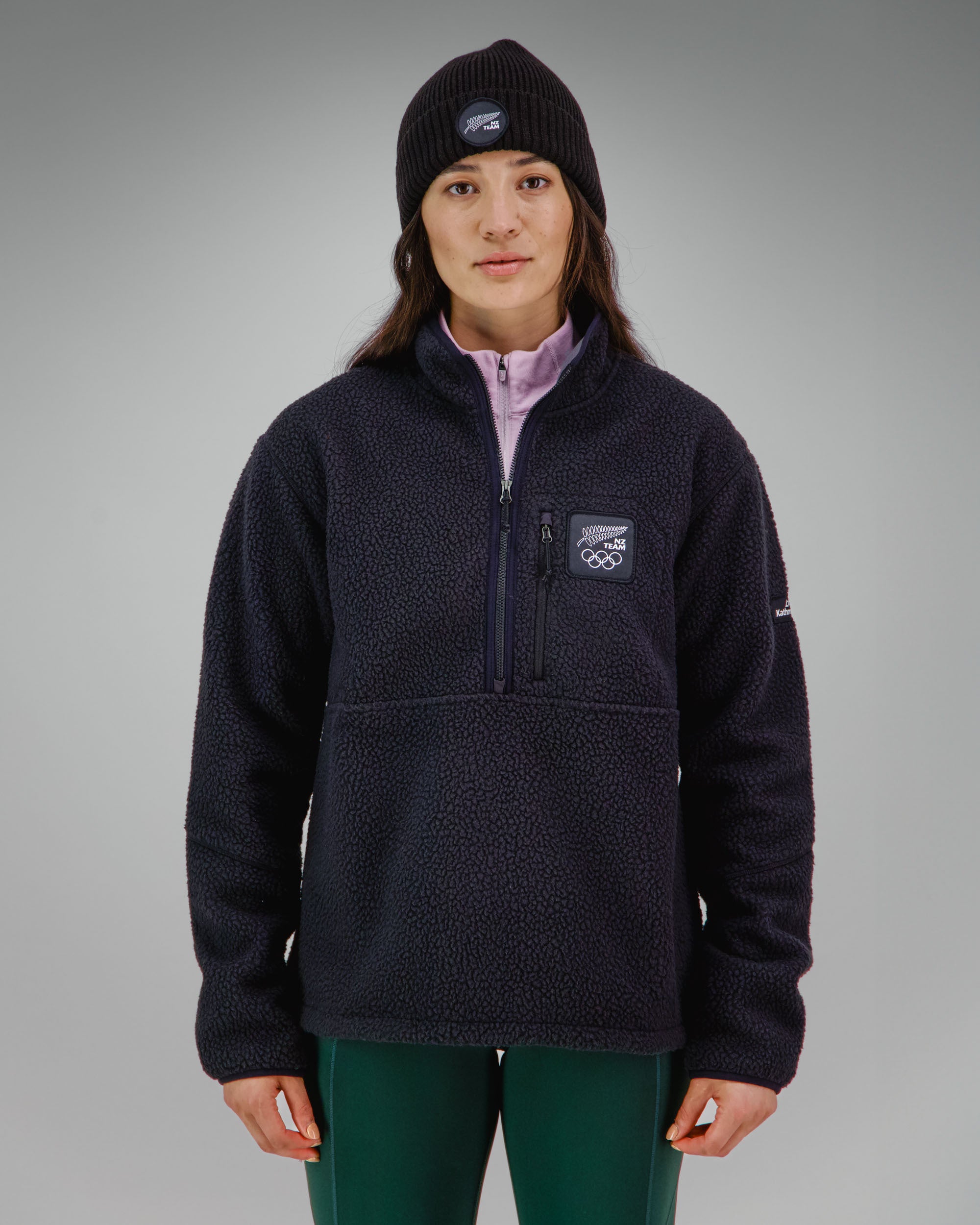 Co-Z Fleece 1/4 Zip Pullover - Black Replica | New Zealand Team