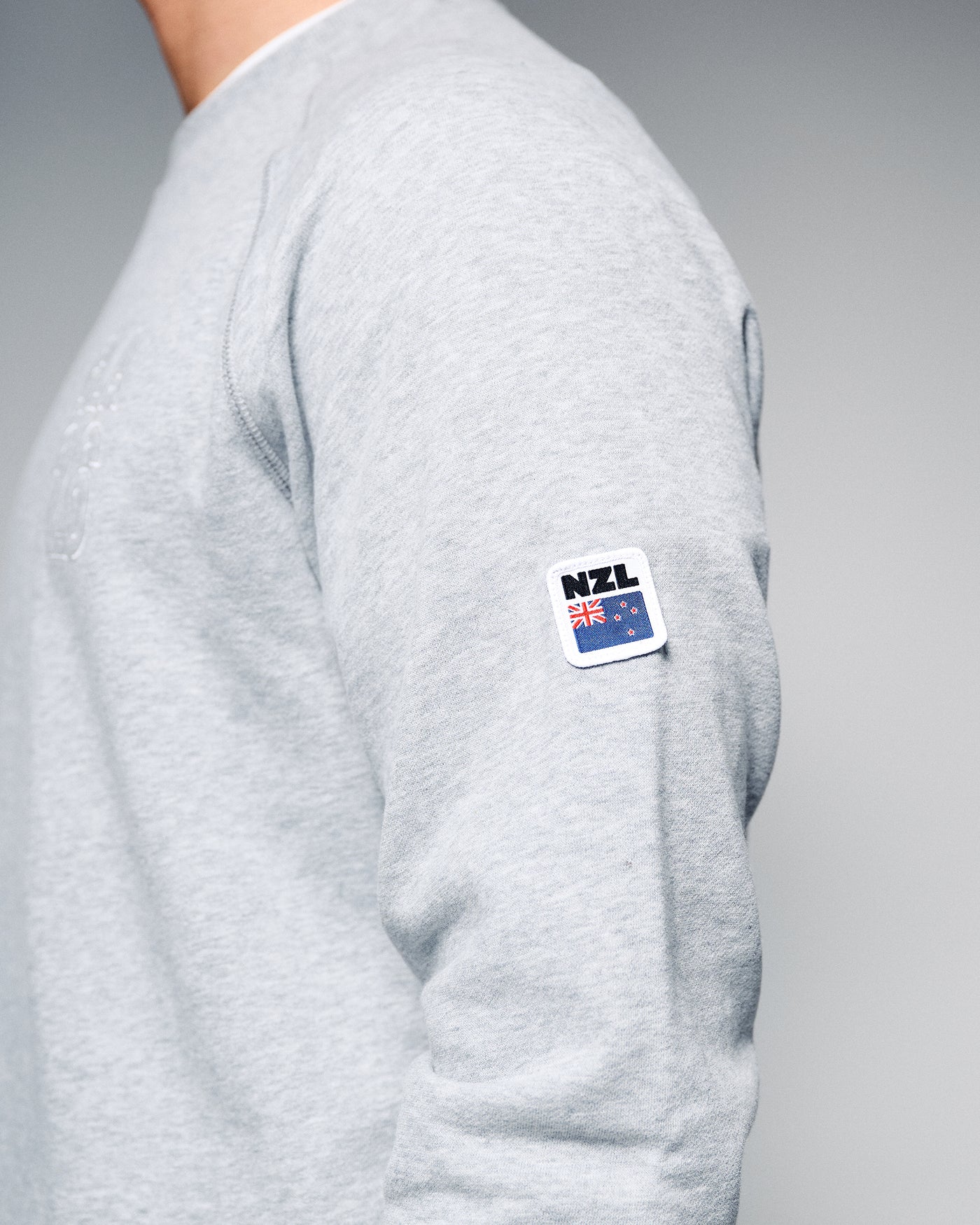 Men's Crew Sweatshirt - SPT Grey Marle | New Zealand Team Supporters Collection