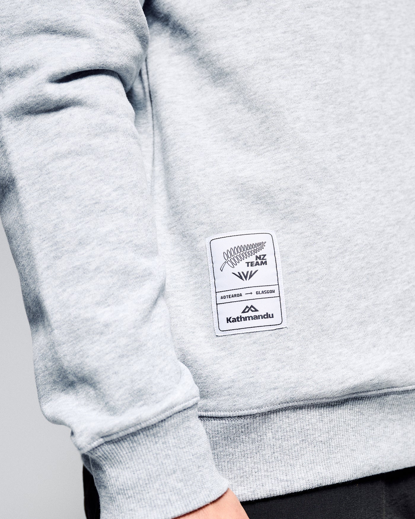 Men's Crew Sweatshirt - SPT Grey Marle | New Zealand Team Supporters Collection